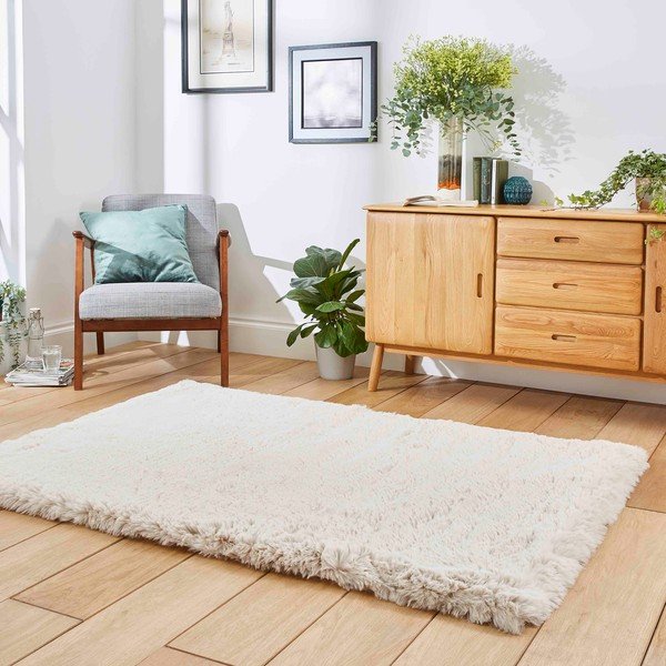 Krémszínű szőnyeg 80x150 cm Super Teddy – Think Rugs-image-2
