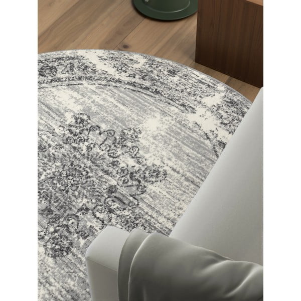 Szürke-krémszínű kerek szőnyeg ø 120 cm Gloria Lydia – Hanse Home-image-1