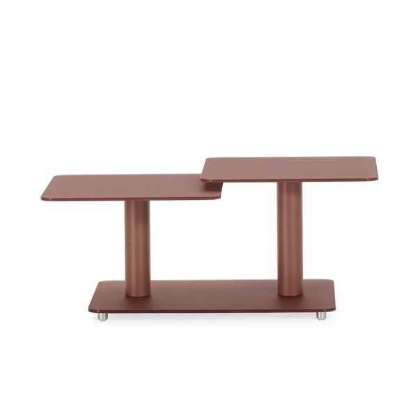 Terrakotta színű üveg dohányzóasztal 54x115 cm Elvi – Marckeric-image-1