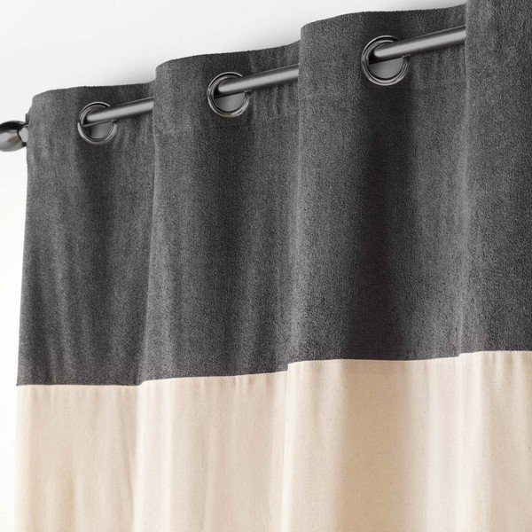 Antracitszürke-bézs függöny 140x240 cm Tessa – douceur d'intérieur-image-1