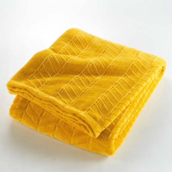 Sárga mikroflanel ágytakaró 180x220 cm Arya – douceur d'intérieur-image-1