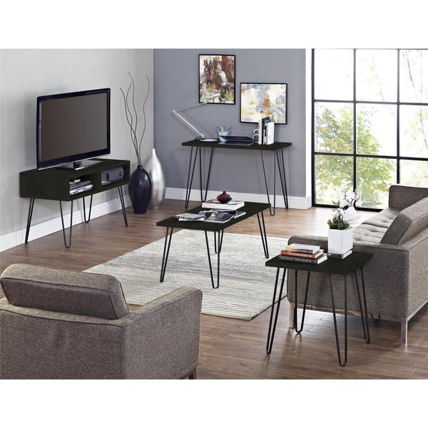 Sötétszürke TV-állvány tölgyfa dekorral 107x63 cm Owen – Støraa-image-1