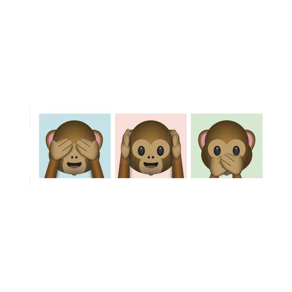 Emoji Monkey vászon kép, 30 x 90 cm - OrangeWallz-image-4