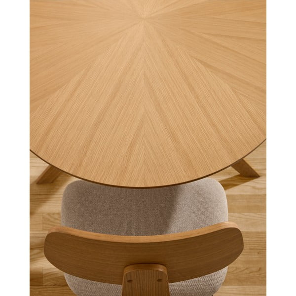 Étkezőasztal tölgyfa dekoros asztallappal 110x180 cm Naanim – Kave Home-image-2