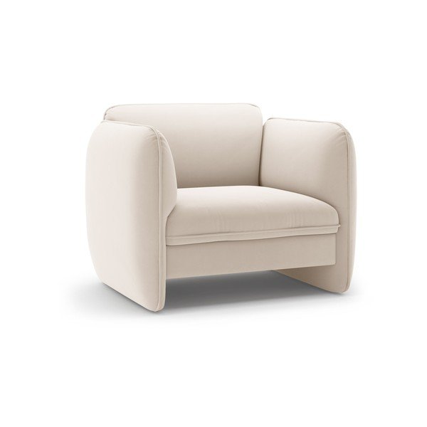 Krémszínű bársony fotel Georgia – Micadoni 