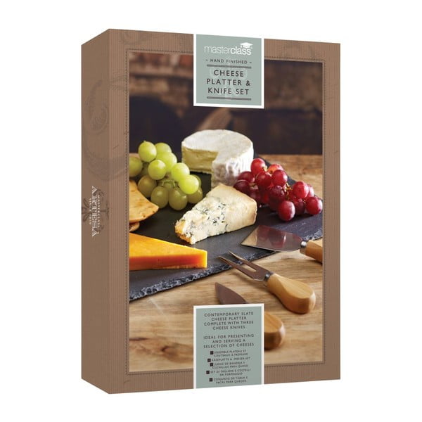 Pala sajttál és sajtkés készlet, 35 x 25 cm - Kitchen Craft-image-2