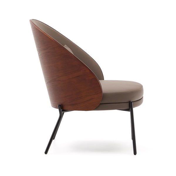 Barna bőrutánzat fotel Eamy – Kave Home-image-3