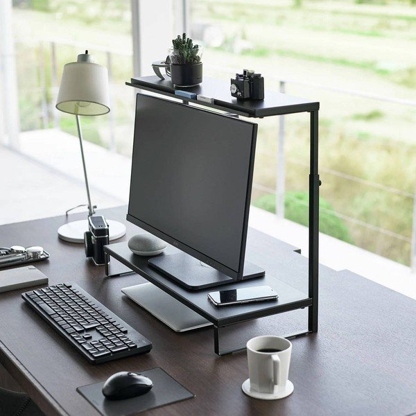 Fekete fém monitorállvány Tower – YAMAZAKI-image-1