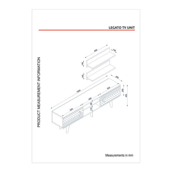 Legato TV-komód 2 polccal-image-3