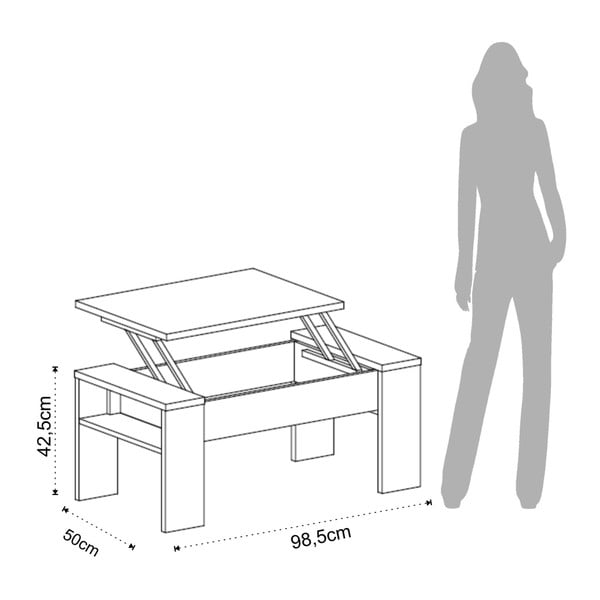 James szürke-fehér kinyitható dohányzóasztal - Tomasucci-image-2