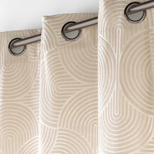 Bézs bársony függöny 135x260 cm Eva – douceur d'intérieur-image-2