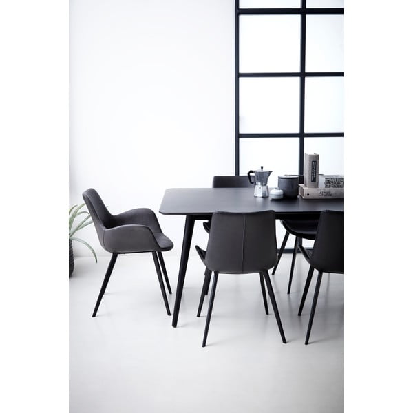 Sötétszürke kárpitozott karfás étkezőfotel Hype – DAN-FORM Denmark-image-1