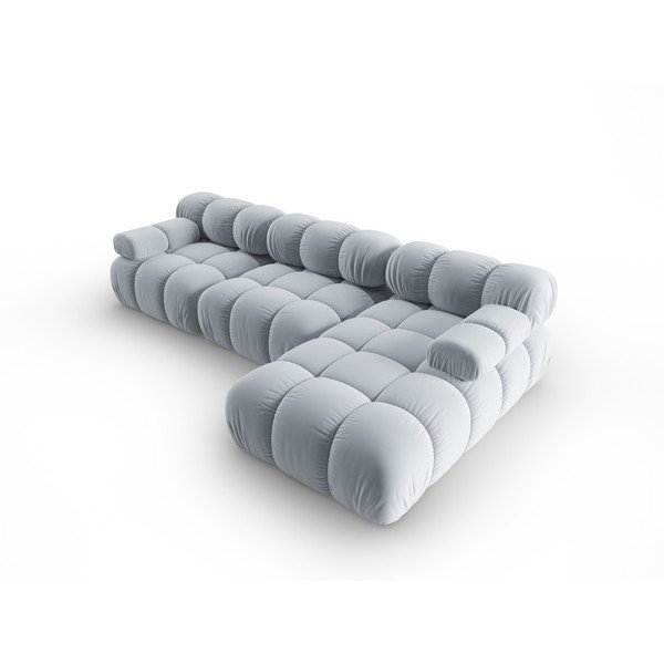 Világoskék bársony kanapé 285 cm Bellis – Micadoni Home-image-4