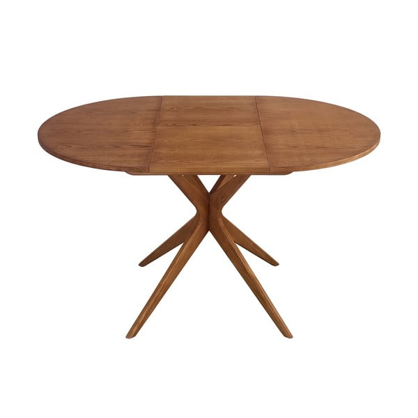 Kerek bővíthető étkezőasztal hosszabbító asztallappal tölgyfa dekorral ø 90 cm Jubi – Ragaba-image-3