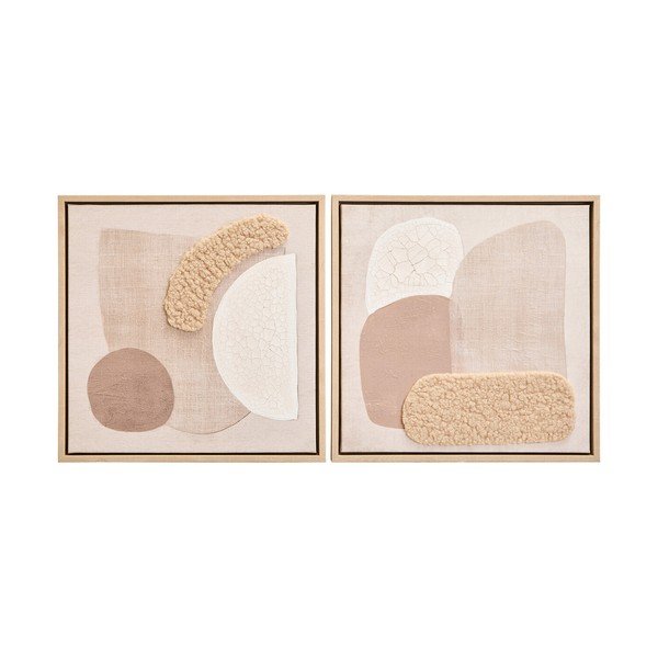 3D-s keretezett-vászon kép szett 2 db-os 40x40 cm Astratto – Premier Housewares