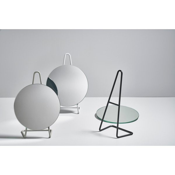 A-Mirror Soft Grey szürke, asztali kozmetikai tükör, ø 31 cm - Zone-image-4