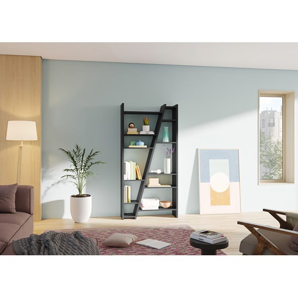 Delta fekete könyvespolc - TemaHome-image-1