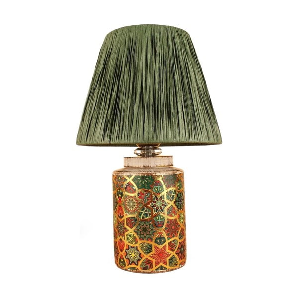 Zöld asztali lámpa papír zsinór búrával (magasság 38 cm) Alev – Opviq lights