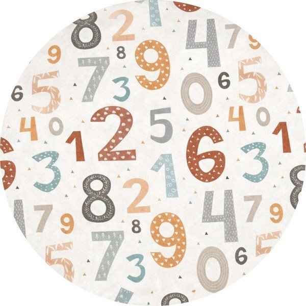 Mosható gyerek játszószőnyeg ø120 cm Happy Numbers – Mila Home