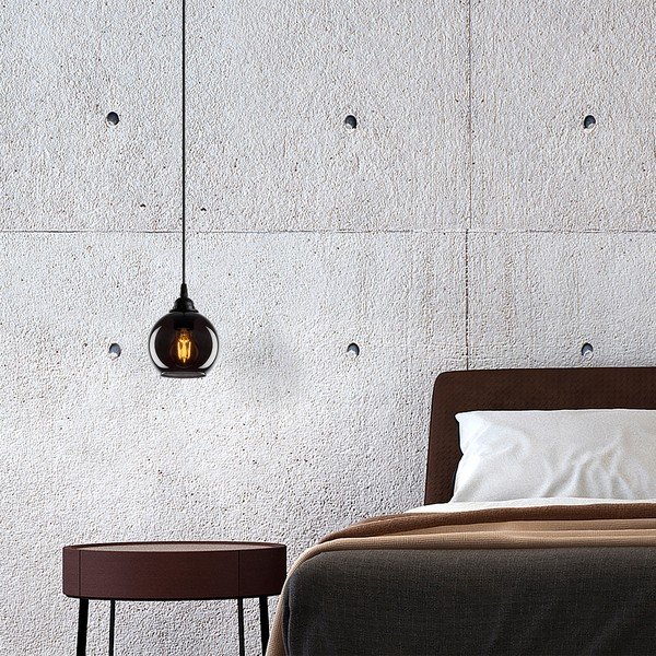 Fekete függőlámpa üveg búrával ø 15 cm Smoked – Opviq lights-image-4