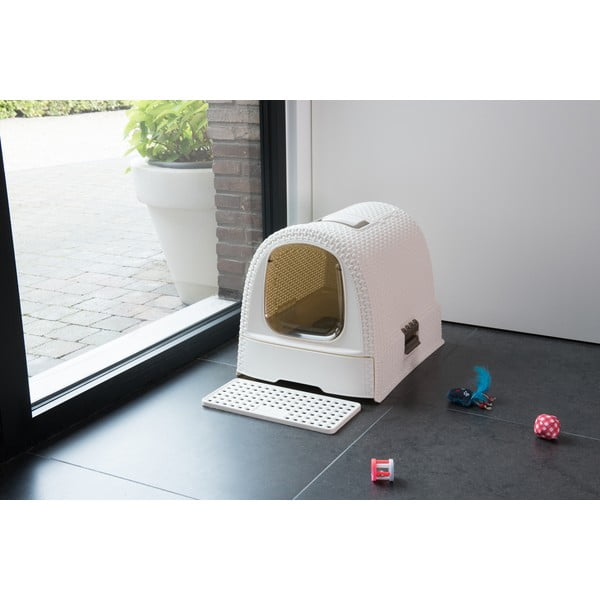 Vintage fehér macskatoalett - Curver-image-1