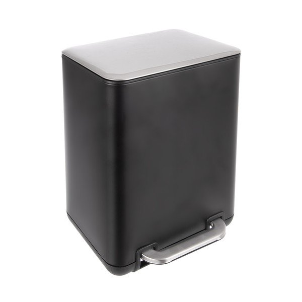 Fekete rozsdamentes acél pedálos szemetes 20 l Black – Orion
