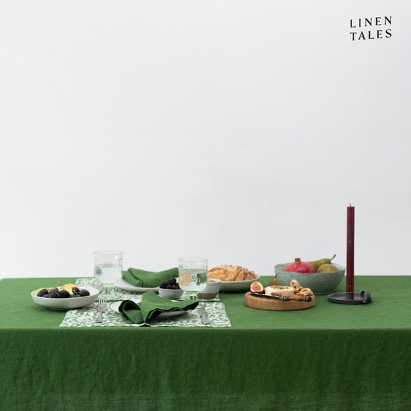Len asztalterítő 140x200 cm True Green – Linen Tales-image-2