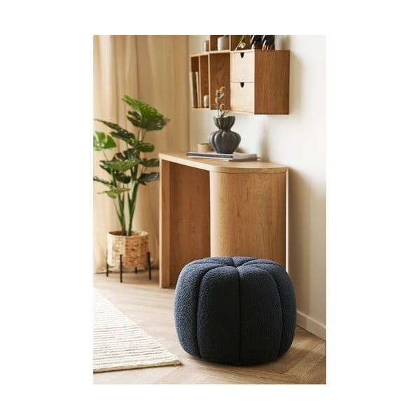 Sötétkék buklé puff Paisley – House Nordic-image-1