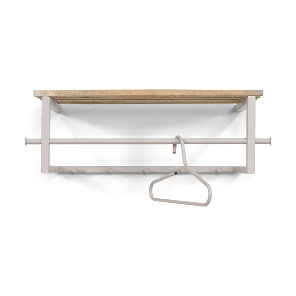 Natúr színű-szürkésbarna fém fali fogas polccal 76 cm Marco – Spinder Design-image-3