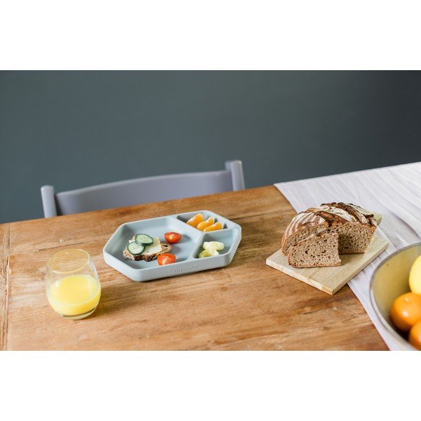 Kék szilikon gyerek tányér 16x25 cm – Kindsgut-image-3