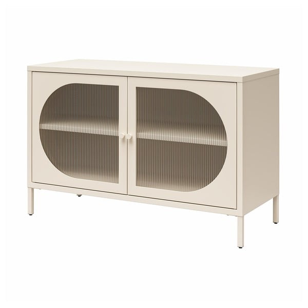 Krémszínű fém tálalószekrény 100x64x40 cm Luna – Støraa-image-2