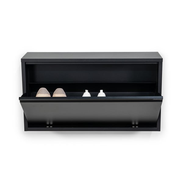 Fekete fém billenő ajtós-függő cipőtartó 75x41x22 cm Billy – Spinder Design-image-3