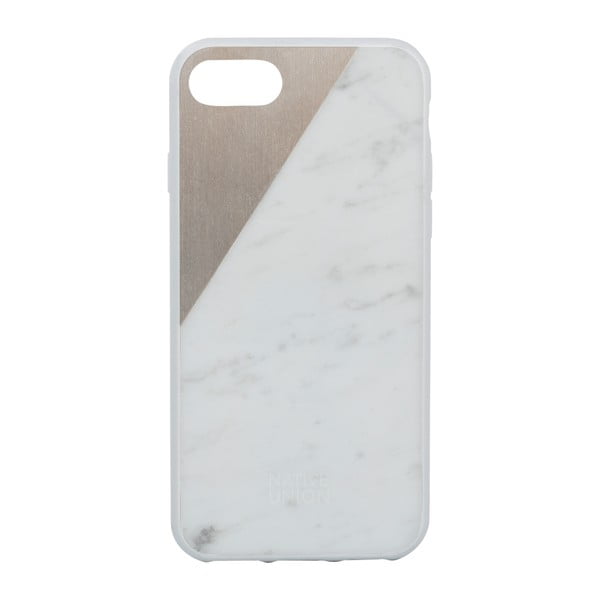 Clic Marble Metal fehér telefontok márvány részletekkel, iPhone 7 és 8 - Native Union