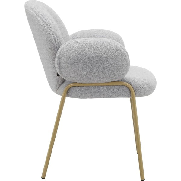 Világosszürke kárpitozott karfás étkezőfotel szett 2 db-os Iwama – Støraa-image-3