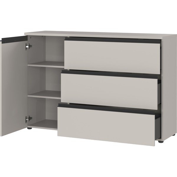 Szürke alacsony komód 135x91 cm Bastia – Germania-image-2