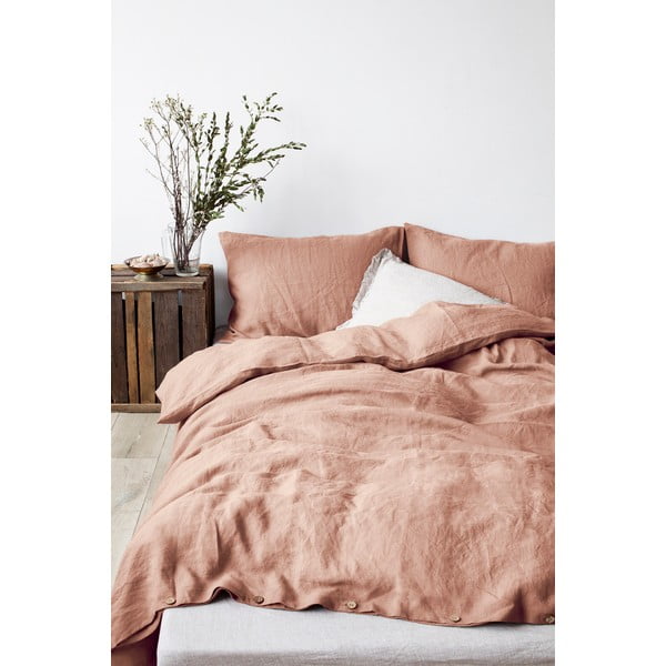 Terrakottabarna len párnahuzat, 70 x 90 cm - Linen Tales-image-1