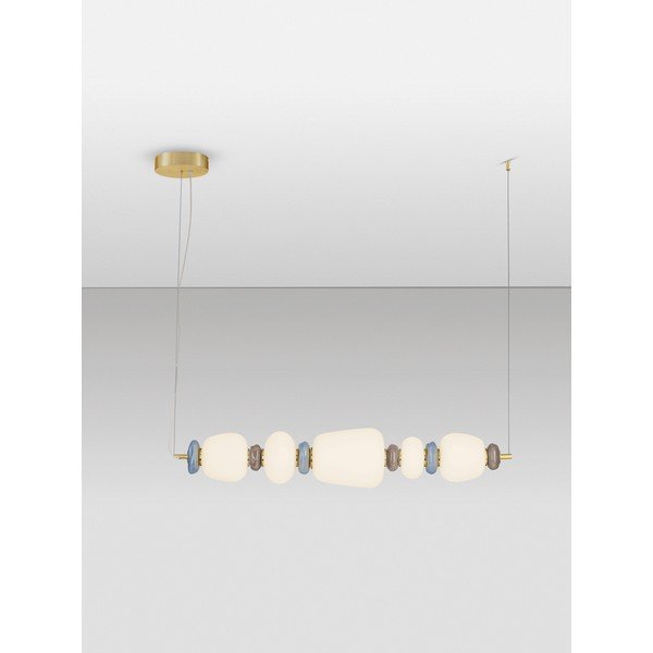 Fehér-aranyszínű fém LED dimmelhető függőlámpa porcelán búrával-üveg búrával Palo – Nova Luce-image-4