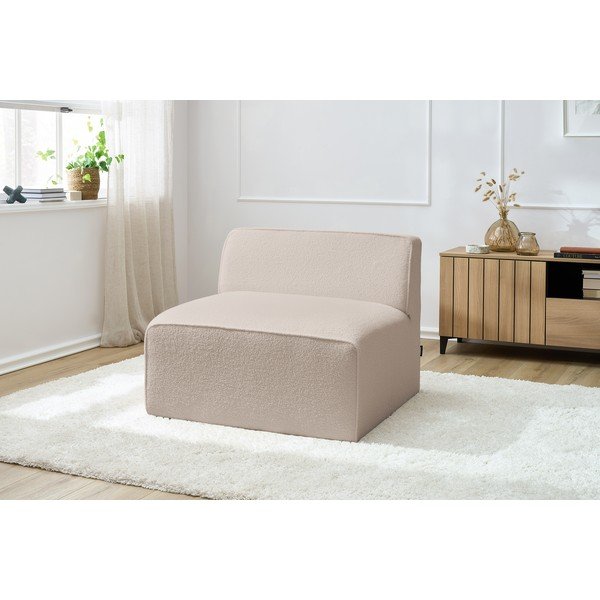 Bézs buklé kanapé modul (középső rész) Megeve – Bobochic Paris-image-1
