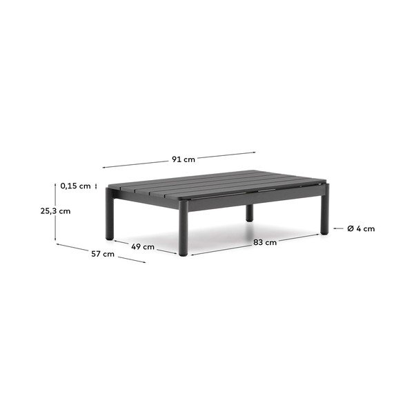 Fém kerti dohányzóasztal 57x91 cm Sorells – Kave Home-image-3
