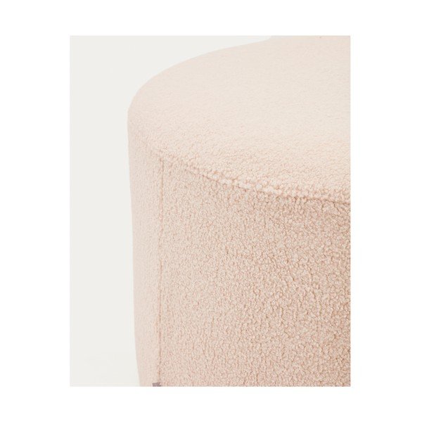 Világos rózsaszín buklé puff Kaeli – Kave Home-image-2