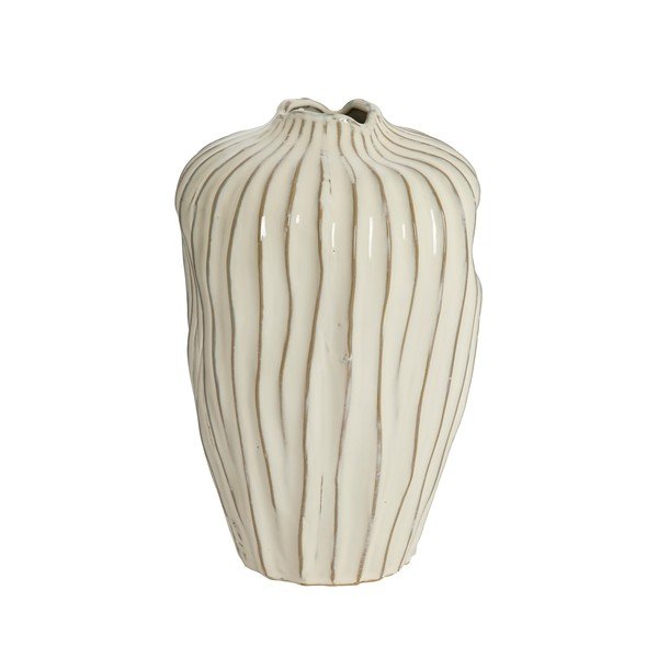 Krémszínű kerámia váza (magasság 30 cm) Vechhia – Light & Living