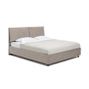 Szürkésbarna kárpitozott ágyneműtartós franciaágy ágyráccsal 180x200 cm Myra Pillow – Bonami Selection