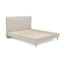 Bézs kárpitozott franciaágy ágyráccsal 160x200 cm Sary – Bobochic Paris