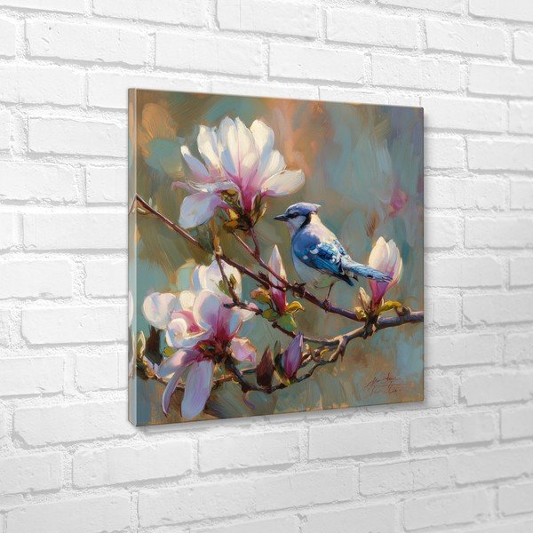 Nyomtatott vászon kép 32x32 cm Bluejay & Blossom – Styler-image-4