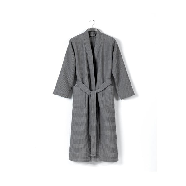 Szürke pamut fürdőköpeny M Mia Waffle - Foutastic-image-1
