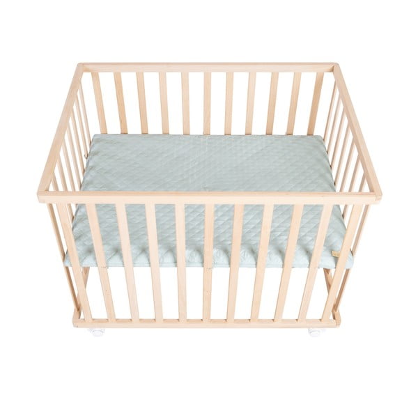 Natúr színű gurulós járóka állítható magassággal 75x100 cm Style – Roba-image-2