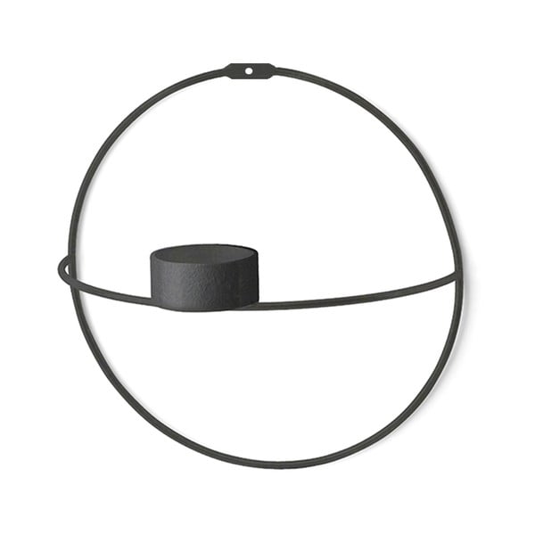 Circle 2 db fekete fali gyertyatartó, ø 21 cm