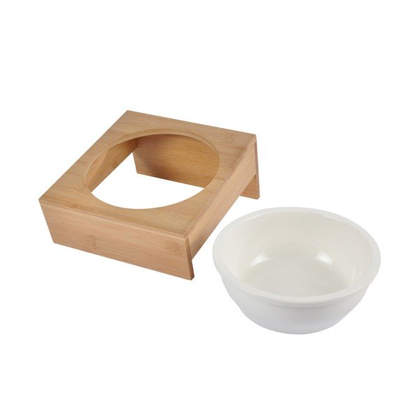 Bambusz tálka állvánnyal kutyáknak ø 16 cm – Love Story-image-1