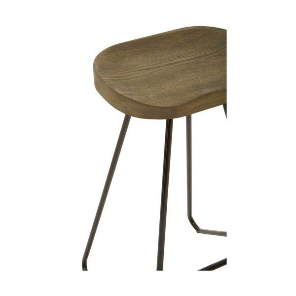 Fekete-natúr színű szilfa bárszék (ülésmagasság 78 cm) District – Premier Housewares-image-4
