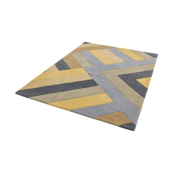 Big Zig szürke-sárga szőnyeg, 160 x 230 cm - Asiatic Carpets-image-1